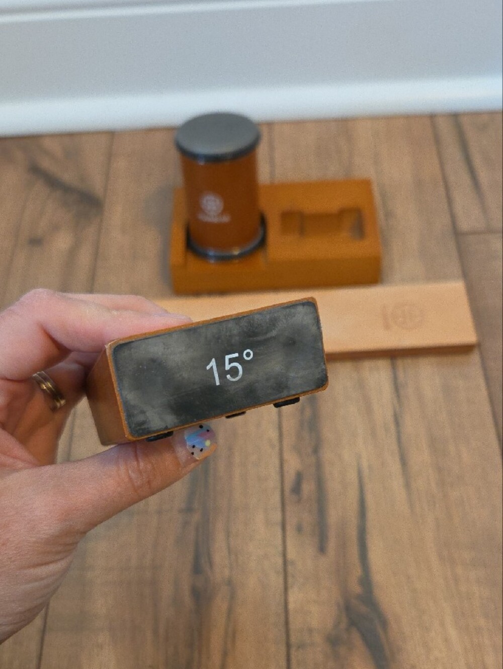 Tumbler Rolling Knife Sharpener Starter Set & Leather Strop Wood - Picture 8 of 9